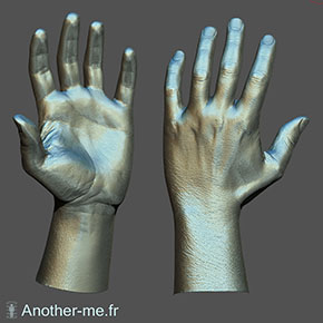 Scan 3D haute résolution d'une main