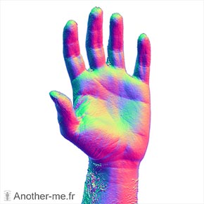 Scan 3D brut d'une main